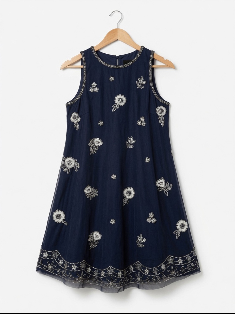 Altar'd State Navy Blue Embellished Midi Dress